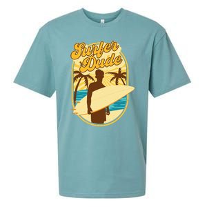 Surfer Dude Surfing Surfboarding Lover Sunset Beach Waves Sueded Cloud Jersey T-Shirt