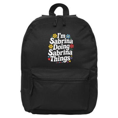 Sabrina Doing Sabrina Things Personalized Name 16 in Basic Backpack