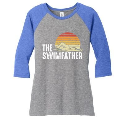 Swimming Dad – Swimming Pool Lover Swimmer Sport Daddy Gift Women's Tri-Blend 3/4-Sleeve Raglan Shirt