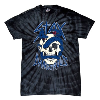 Stay Dangerous Skull Snake Sneaker Scary Swag Team Matching Perfect Gift Idea Tie-Dye T-Shirt