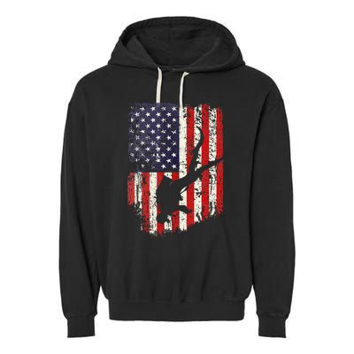 Scuba Diver Scuba Diving American Flag Garment-Dyed Fleece Hoodie