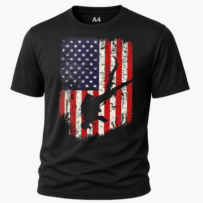 Scuba Diver Scuba Diving American Flag Performance Shirt