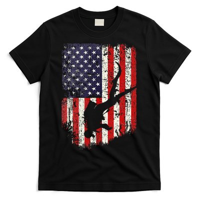 Scuba Diver Scuba Diving American Flag T-Shirt