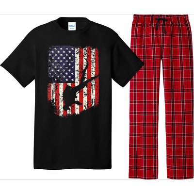 Scuba Diver Scuba Diving American Flag Pajama Set