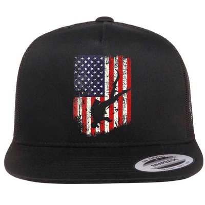 Scuba Diver Scuba Diving American Flag Flatbill Hat
