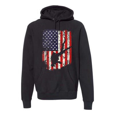 Scuba Diver Scuba Diving American Flag Premium Hoodie