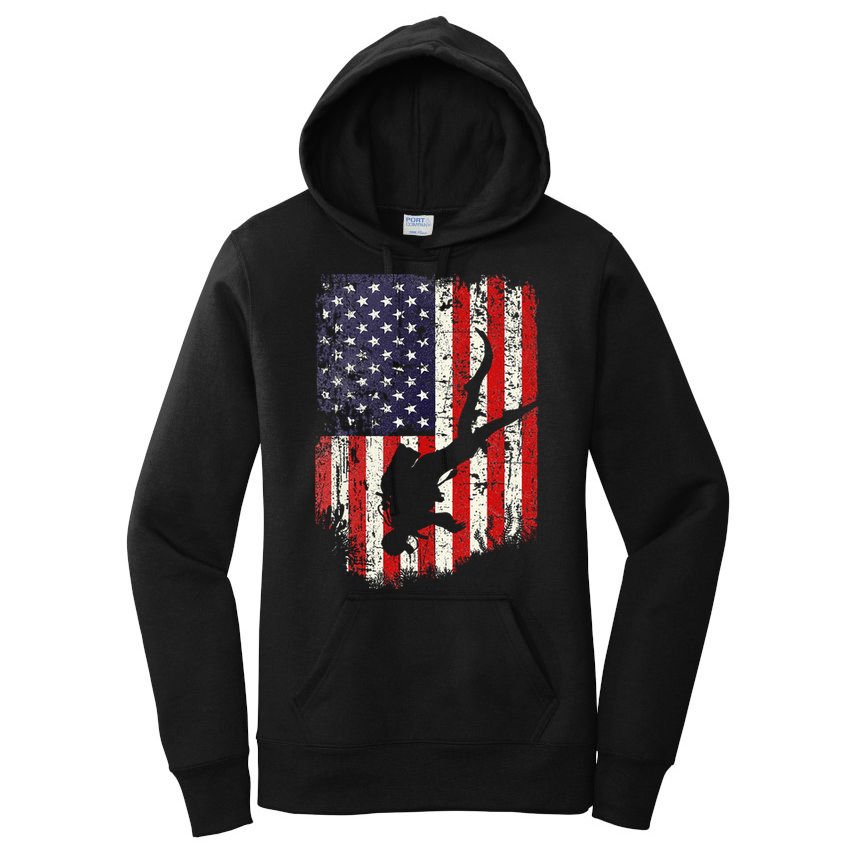 Scuba Diver Scuba Diving American Flag Women's Pullover Hoodie