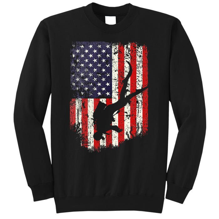 Scuba Diver Scuba Diving American Flag Tall Sweatshirt