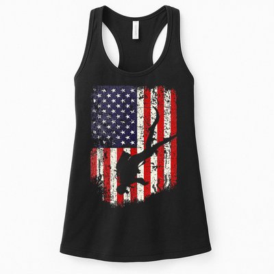 Scuba Diver Scuba Diving American Flag Womens Tank Top