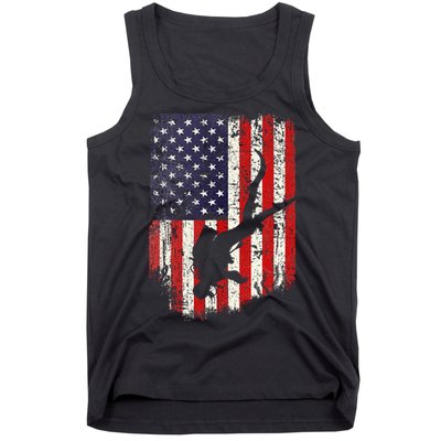 Scuba Diver Scuba Diving American Flag Tank Top