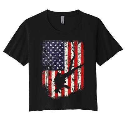 Scuba Diver Scuba Diving American Flag Crop Top