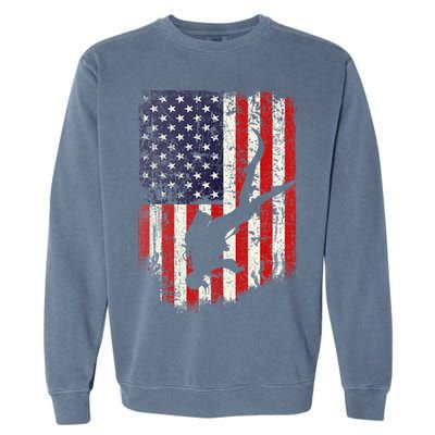 Scuba Diver Scuba Diving American Flag Garment-Dyed Sweatshirt