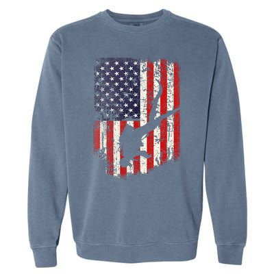 Scuba Diver Scuba Diving American Flag Garment-Dyed Sweatshirt