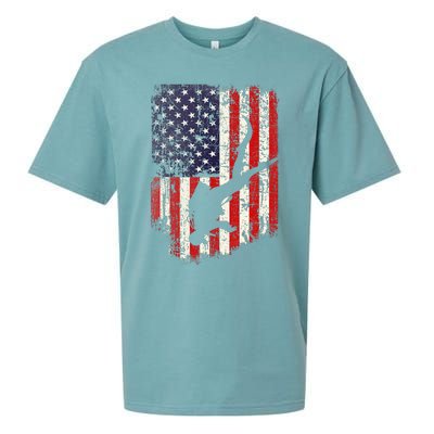 Scuba Diver Scuba Diving American Flag Sueded Cloud Jersey T-Shirt