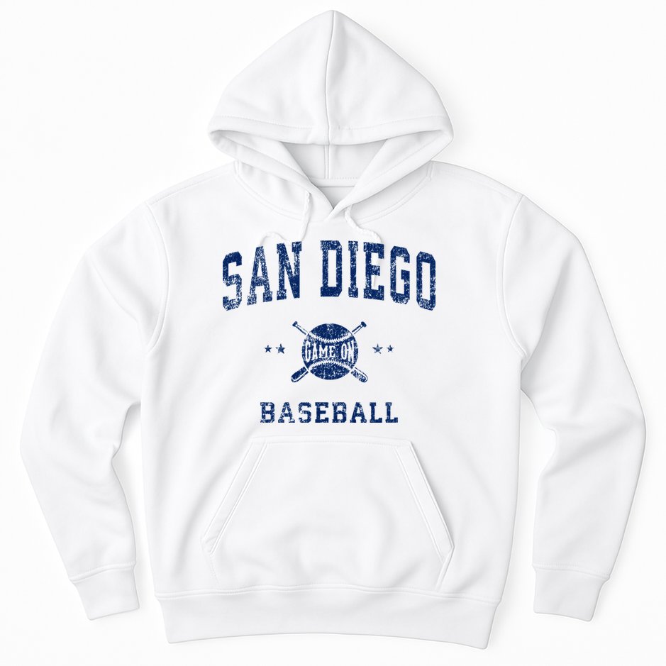 San Diego SD Vintage Baseball Throwback Retro Design Hoodie