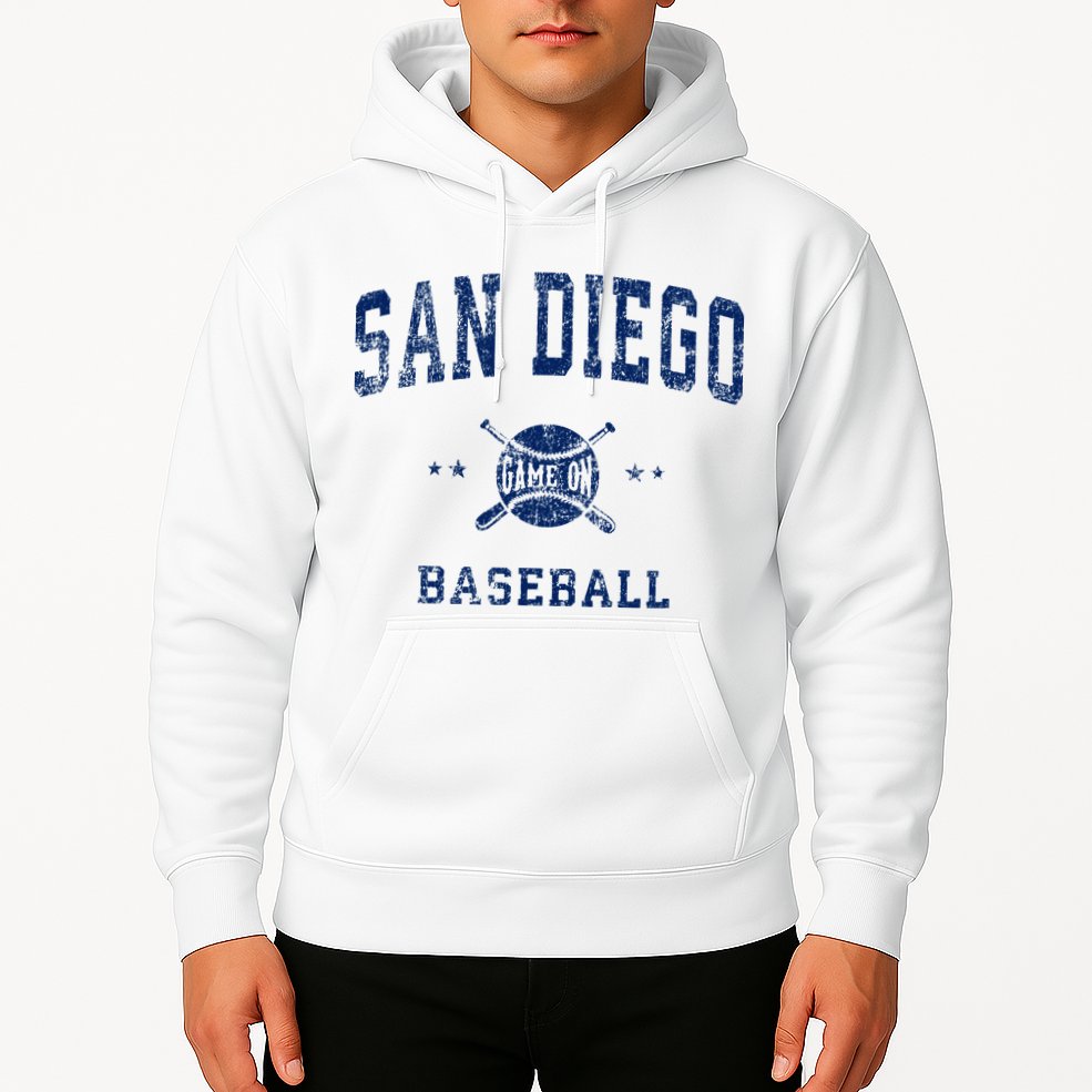 San Diego SD Vintage Baseball Throwback Retro Design Hoodie