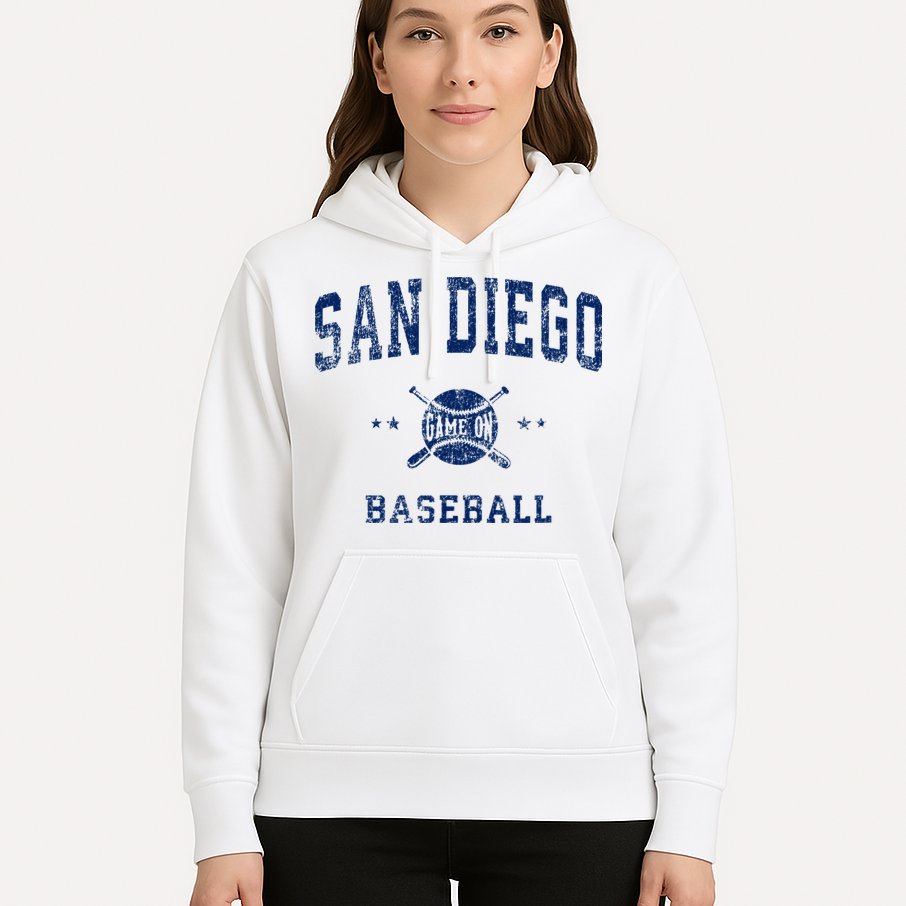 San Diego SD Vintage Baseball Throwback Retro Design Hoodie