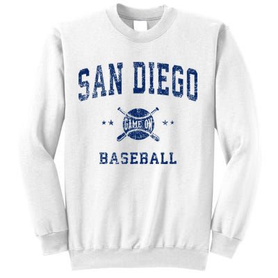 San Diego SD Vintage Baseball Throwback Retro Design Sweatshirt