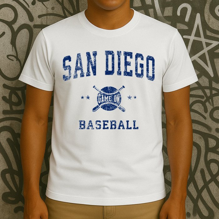 San Diego SD Vintage Baseball Throwback Retro Design T-Shirt