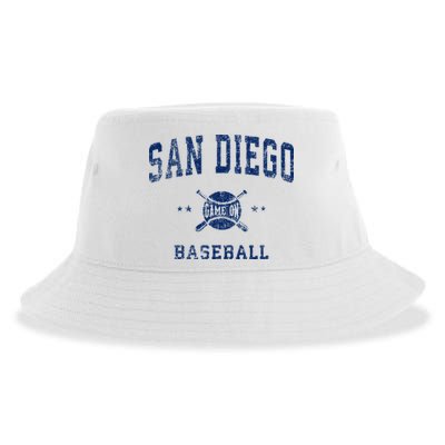 San Diego SD Vintage Baseball Throwback Retro Design Sustainable Bucket Hat