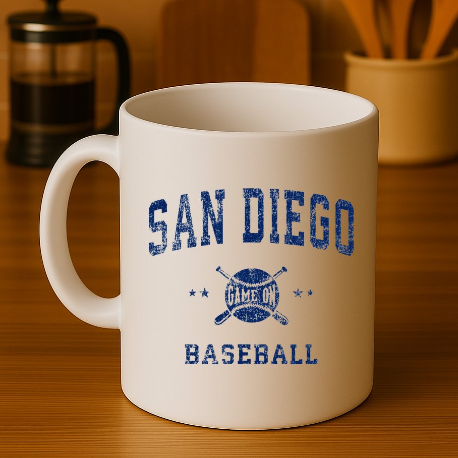 San Diego SD Vintage Baseball Throwback Retro Design Mug