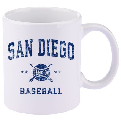 San Diego SD Vintage Baseball Throwback Retro Design 11oz C Handle Ceramic Mug