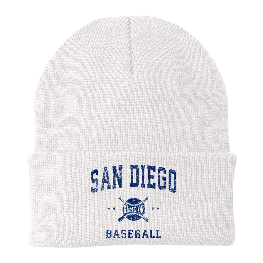 San Diego SD Vintage Baseball Throwback Retro Design Beanie