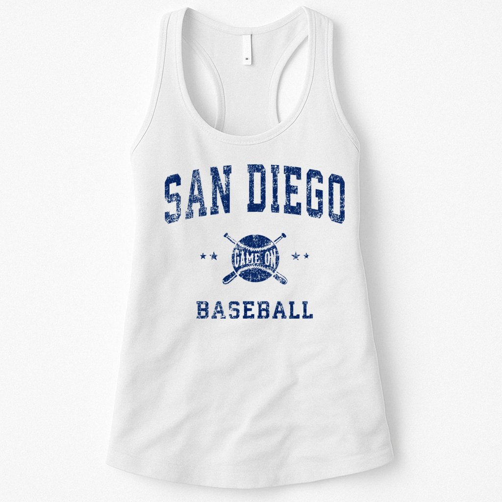 San Diego SD Vintage Baseball Throwback Retro Design Womens Tank Top