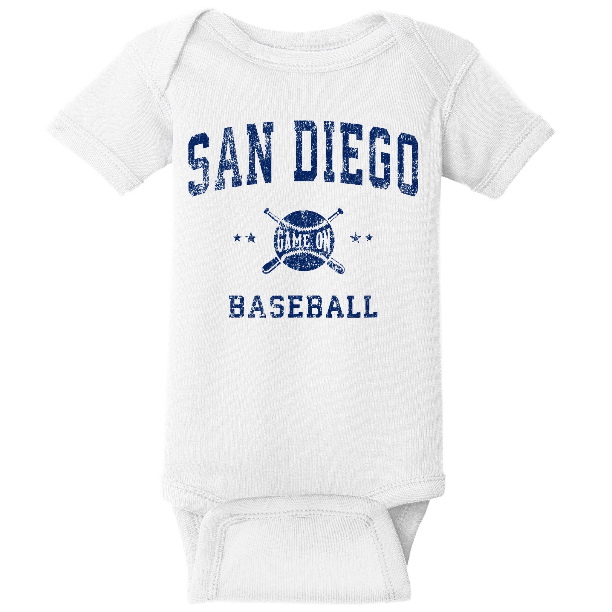 San Diego SD Vintage Baseball Throwback Retro Design Baby Bodysuit