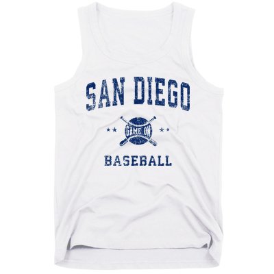 San Diego SD Vintage Baseball Throwback Retro Design Tank Top