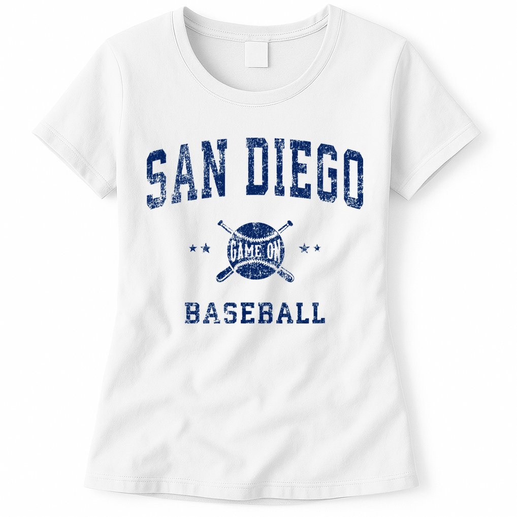 San Diego SD Vintage Baseball Throwback Retro Design Womens T-Shirt