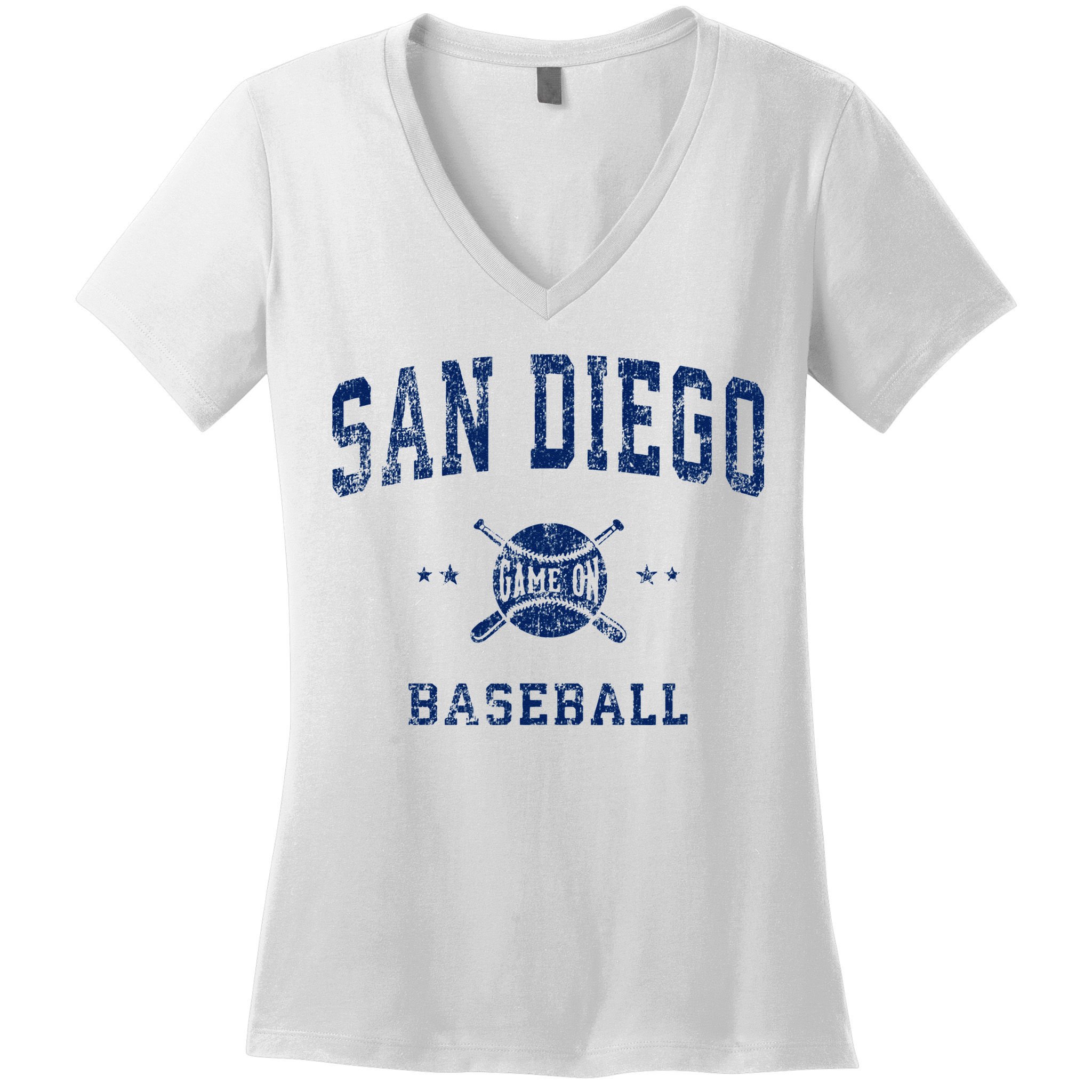 San Diego SD Vintage Baseball Throwback Retro Design Women's V-Neck T-Shirt