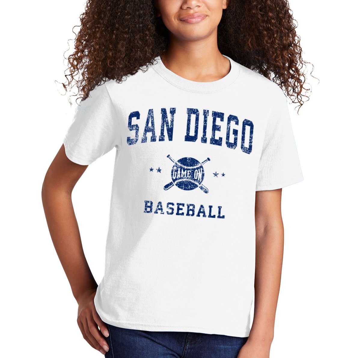 San Diego SD Vintage Baseball Throwback Retro Design Kids T-Shirt