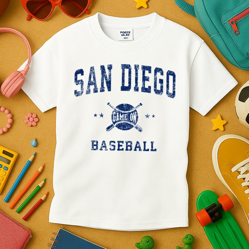 San Diego SD Vintage Baseball Throwback Retro Design Kids T-Shirt