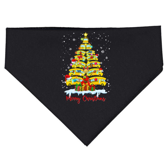 Student Delivery School Bus Driver Christmas Xmas Tree USA-Made Doggie Bandana