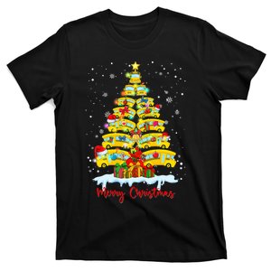 Student Delivery School Bus Driver Christmas Xmas Tree T-Shirt