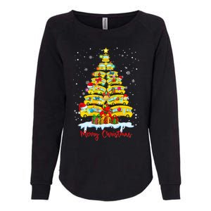 Student Delivery School Bus Driver Christmas Xmas Tree Womens California Wash Sweatshirt