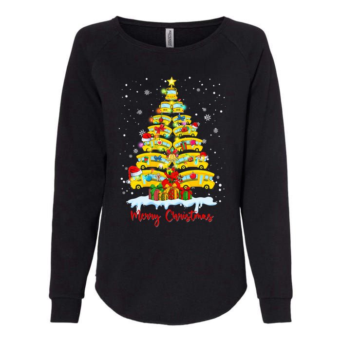 Student Delivery School Bus Driver Christmas Xmas Tree Womens California Wash Sweatshirt