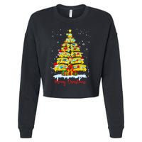 Student Delivery School Bus Driver Christmas Xmas Tree Cropped Pullover Crew