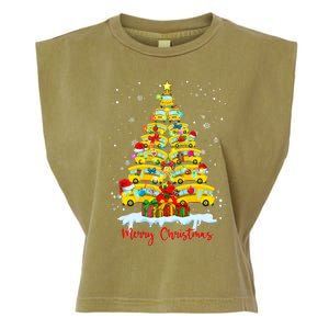 Student Delivery School Bus Driver Christmas Xmas Tree Garment-Dyed Women's Muscle Tee