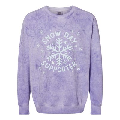 Snow Day Supporter Snowflake Winter Let It Snow  Colorblast Crewneck Sweatshirt