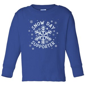 Snow Day Supporter Snowflake Winter Let It Snow  Toddler Long Sleeve Shirt