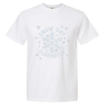 Snow Day Supporter Snowflake Winter Let It Snow  Garment-Dyed Heavyweight T-Shirt