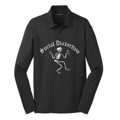 Social Distortion Skelly Silk Touch Performance Long Sleeve Polo