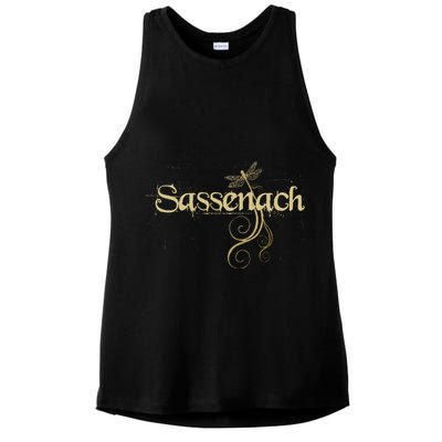 Sassenach Dragonfly Scottish Gift Retro Ladies PosiCharge Tri-Blend Wicking Tank