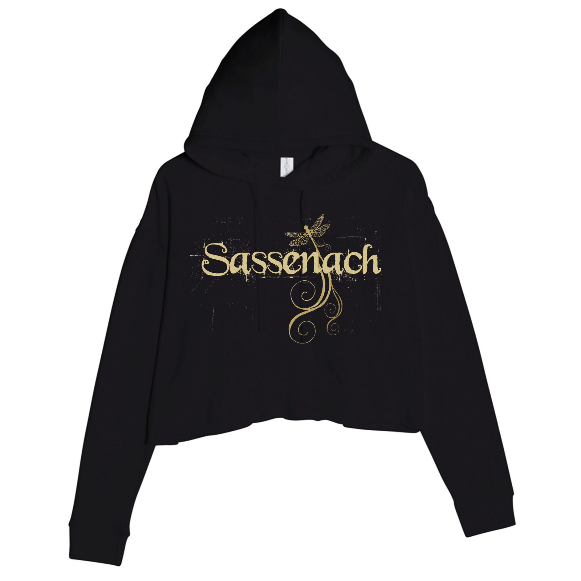 Sassenach Dragonfly Scottish Gift Retro Crop Fleece Hoodie