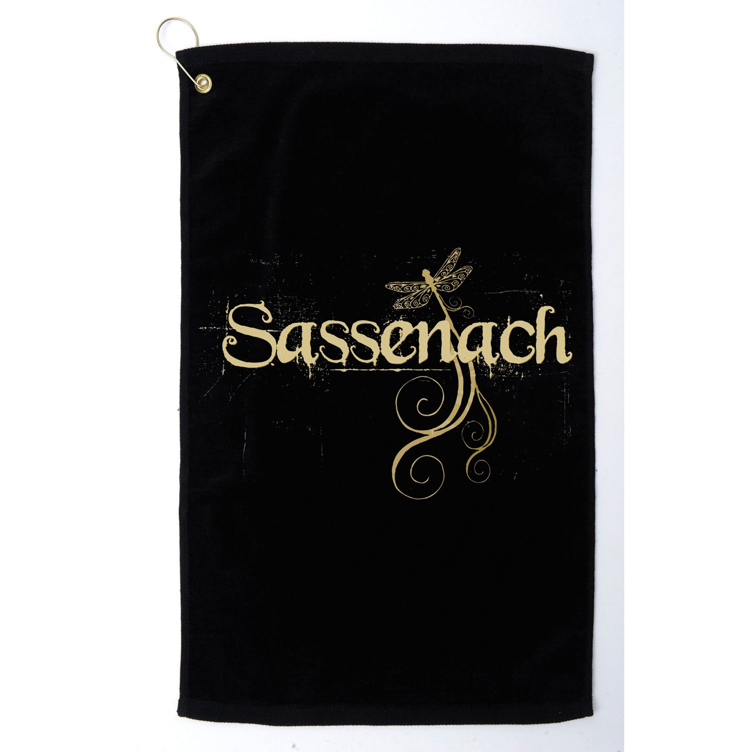 Sassenach Dragonfly Scottish Gift Retro Golf Towel