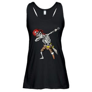 Spooky Dabbing Skeleton Pirate Halloween Costume Ladies Essential Flowy Tank