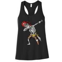 Spooky Dabbing Skeleton Pirate Halloween Costume Women's Racerback Tank