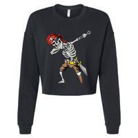 Spooky Dabbing Skeleton Pirate Halloween Costume Cropped Pullover Crew